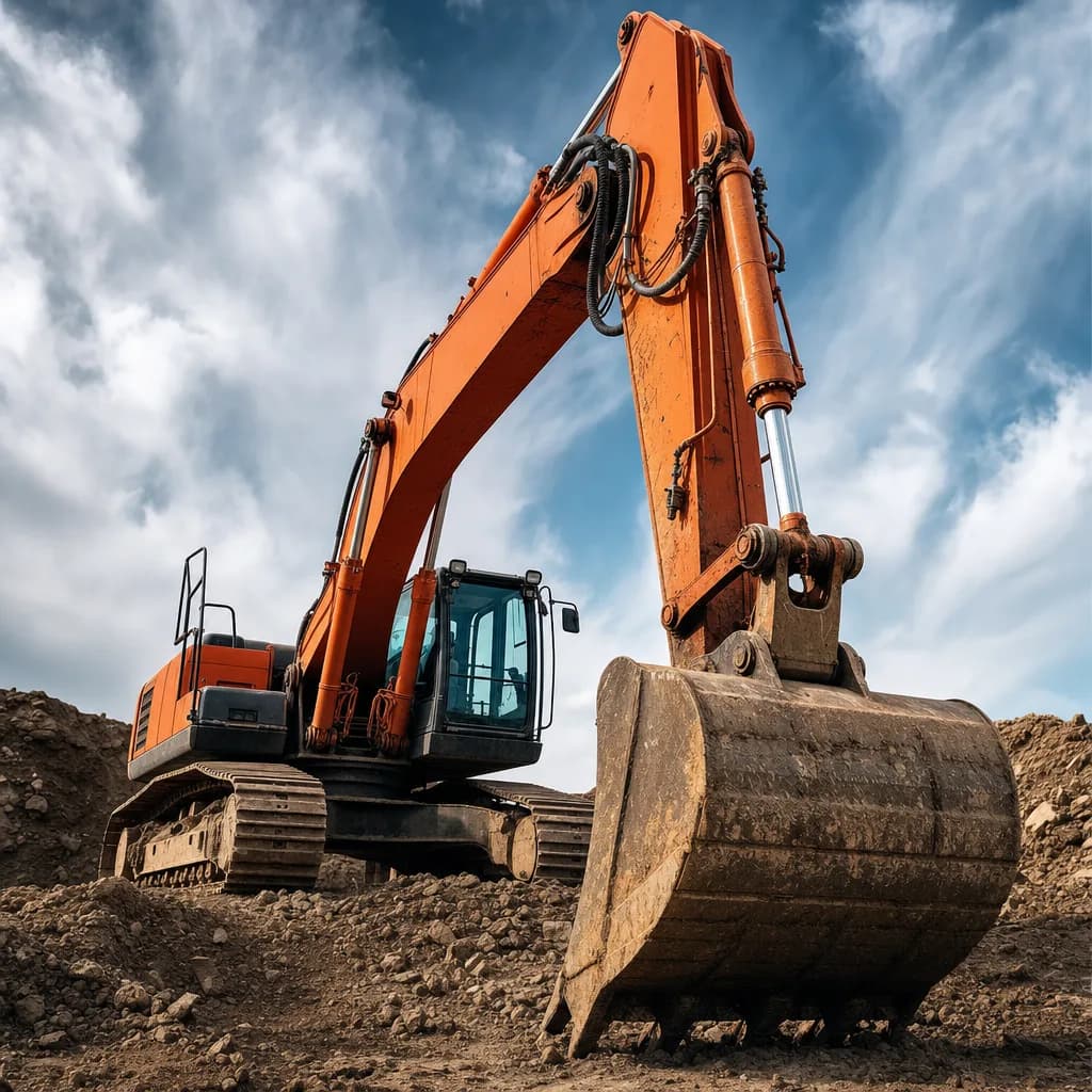 Heavy excavator at work, the machine you keep running
